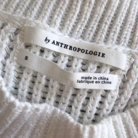 Anthropologie Quinn Textured Sleeveless Open Knit White Sweater - Picture 4 of 6